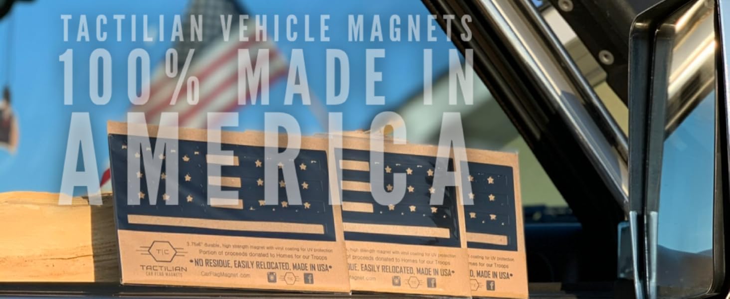 Tactilian American flag vehicle magnets 100% made in the USA strongest flag magnets