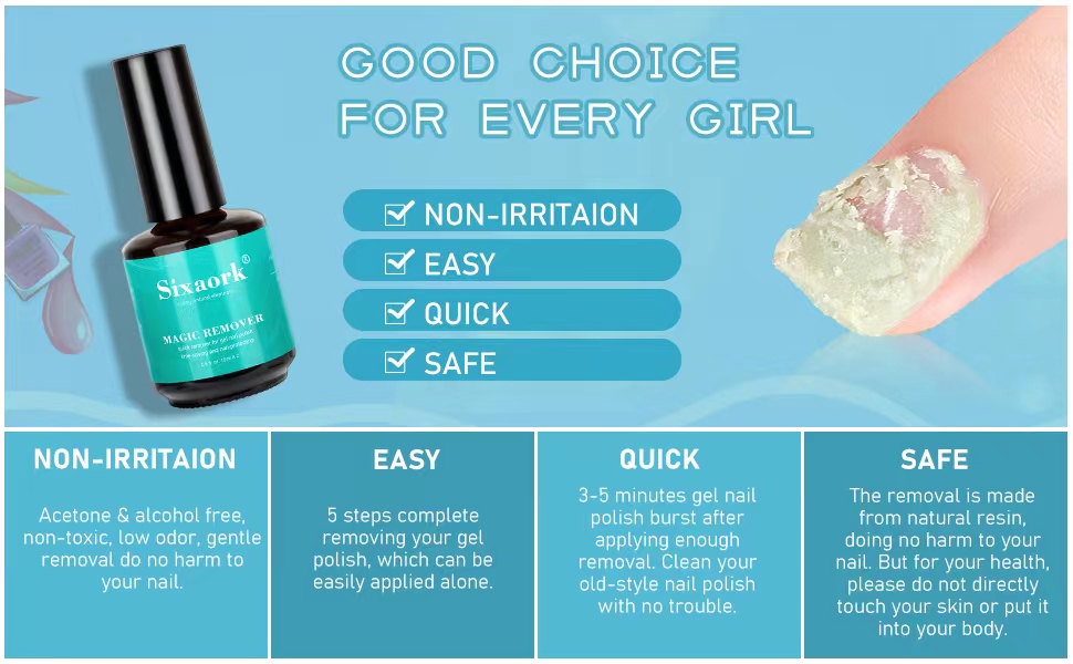 Gel Polish Remover, Gel Nail Polish Remover 2 Pack, 23 Minutes Quick Removedor de