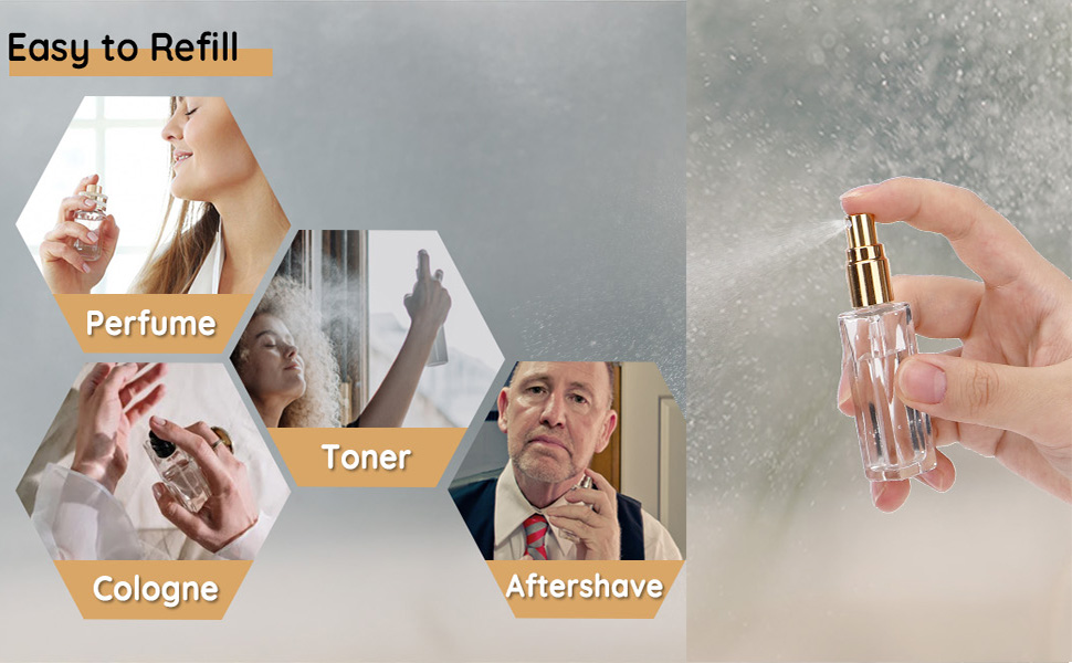 بخاخ عطر قابل لإعادة التعبئة، زجاجة رذاذ عطر للسفر، زجاجات بخاخ صغيرة فارغة
