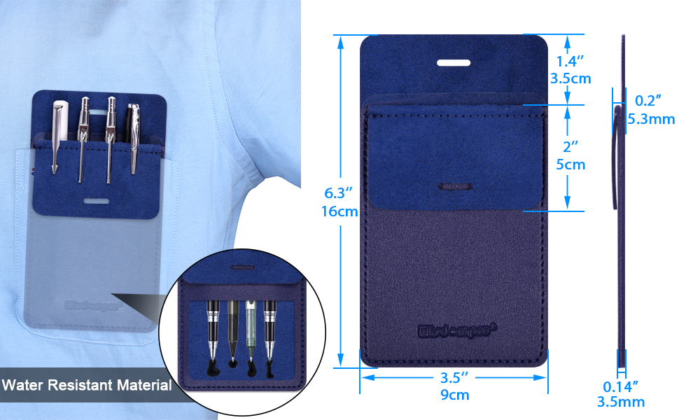 wisdompro Pocket Protector, 3 Pack PU Leather Heavy Duty Pen Holder