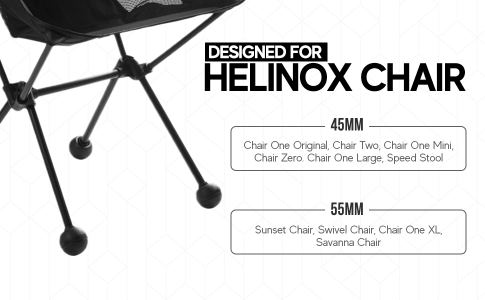 Stabilizing Rubber Ball Feet for Helinox Camping Chair