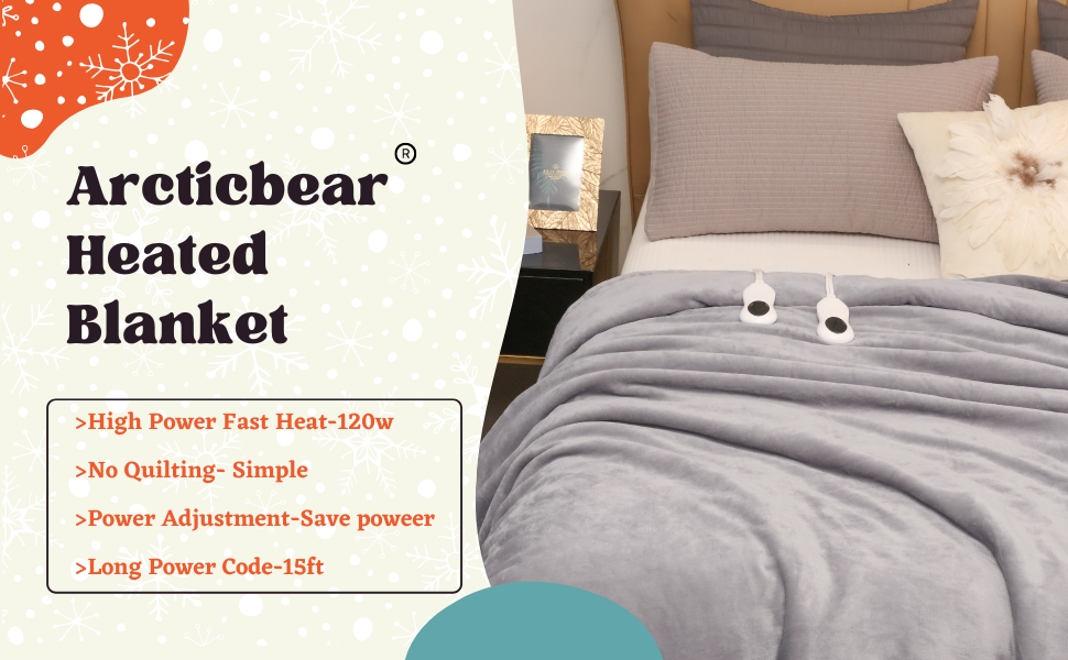 Hidden Sew Queen Size Electric Blanket With Dual Control