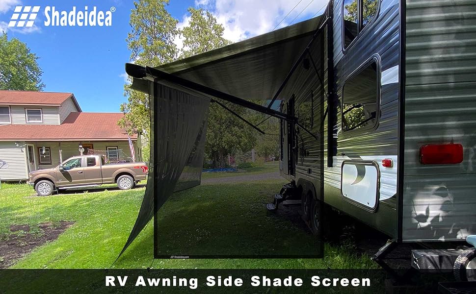 RV Sun Shade Screen for Awning Side 9' 6'' X 7' 6'' Brown