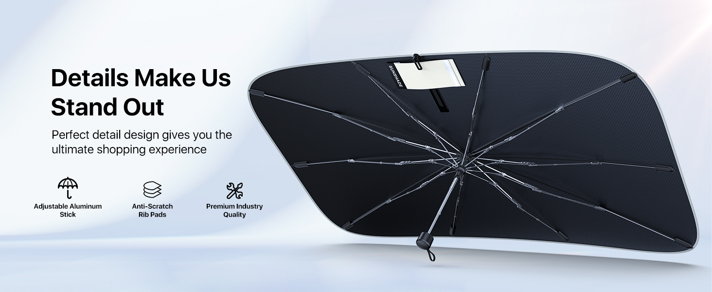 (2023 Upgraded) andobil Tesla Windshield Sun Shade Umbrella