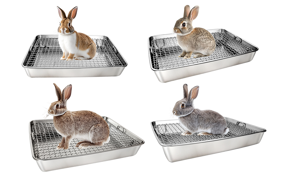 Stainless Steel Bunny Litter Box