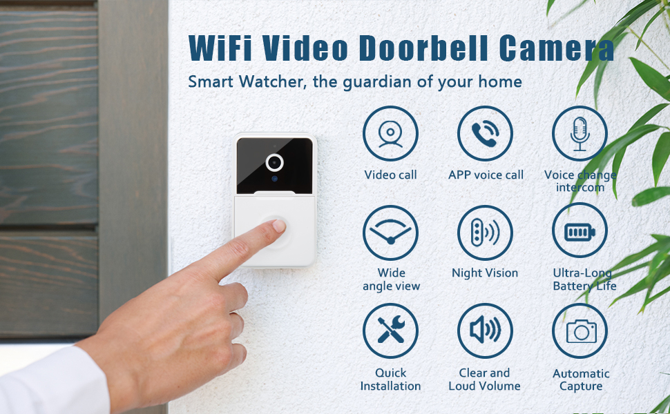 Doorbell Camera Wireless,Smart Video Doorbell Camera with Cloud Storage,HD Live