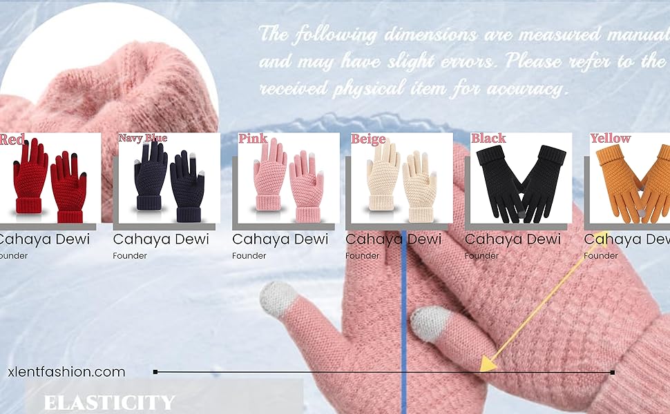 Women's touchscreen winter gloves Smartphone-friendly winter gloves for women