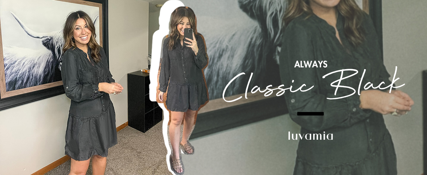 black chambray dress