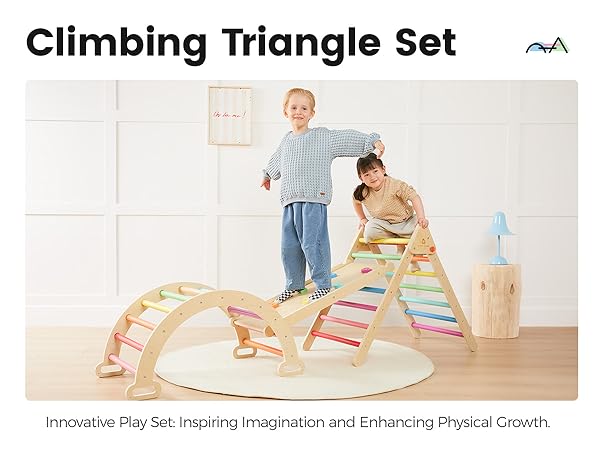 RAINBOW　ブリーフィング　SET Amazon.com: Tiny Land Pikler Triangle Set, 7-in-1 Foldable