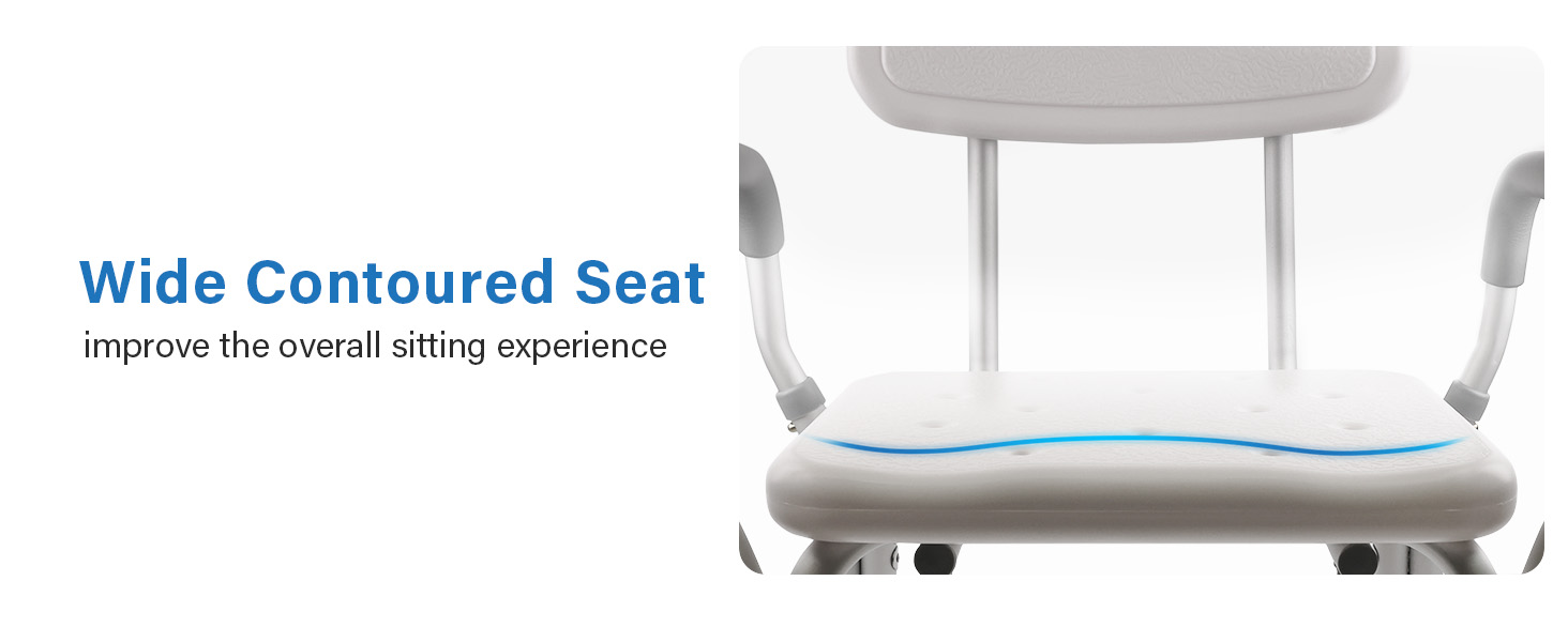 Vaunn Shower Chair Bath Seat with Padded Arms, Removable
