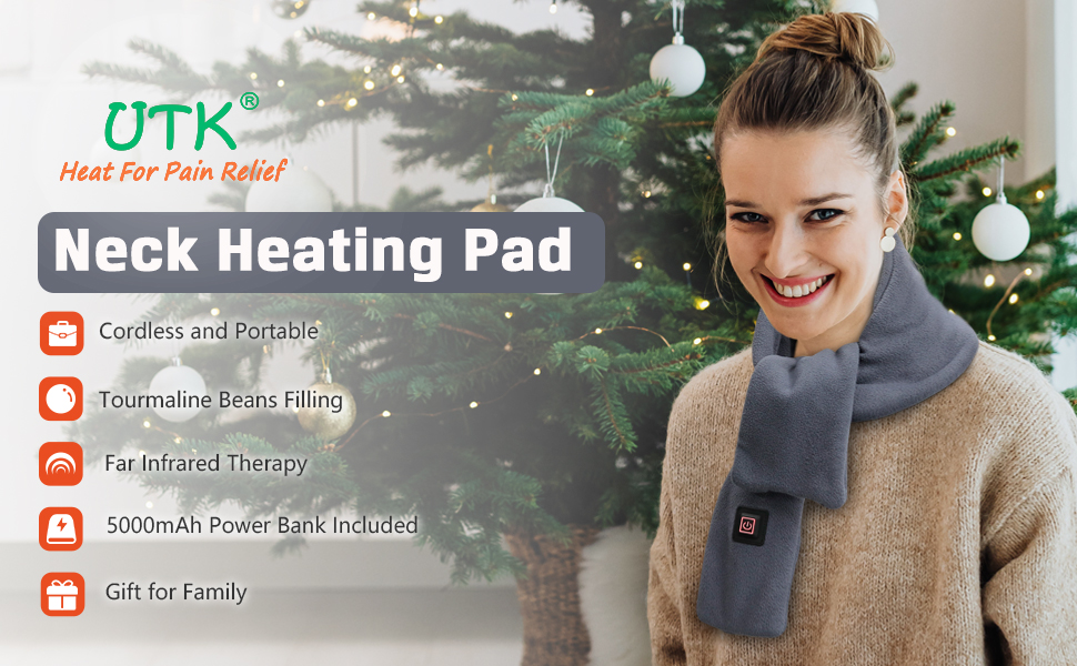 UTK Neck Heating Pad, Tourmaline and Far Infrared Cordless Heating Pad