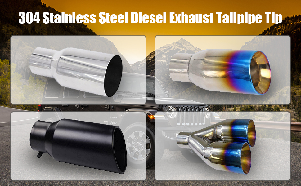 2.5 Inch Inlet Exhaust Tip, 2.5" Inlet 3.5" Outlet 7" Long