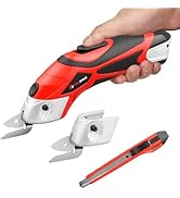 TOOLSPACE Cordless Electric Scissors With Two Blades, Cardboard Cutter for Cutting Fabric, 4V Lit...