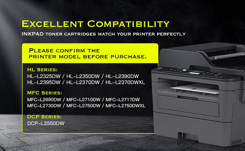 iNKPAD TN760 4PK Toner Cartridge Replacement for Brother High Yield TN