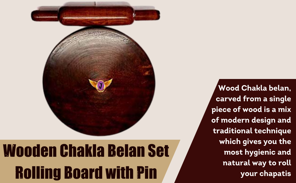 SPN-BFCC Wooden Chakla Belan Set Rolling Board with Pin