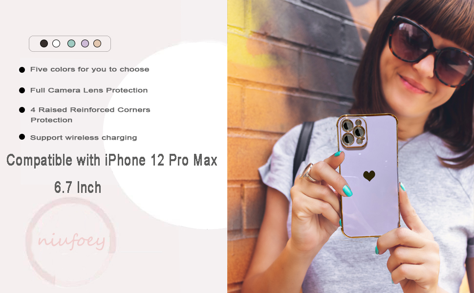 iPhone 12 Pro Max Case 6.7 Inch Plating Gold