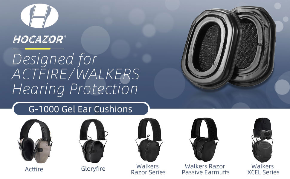 Hocazor Replacement Gel Ear Pads Fit for Peltor Tactical 100 500/Rangeguard/Walkers