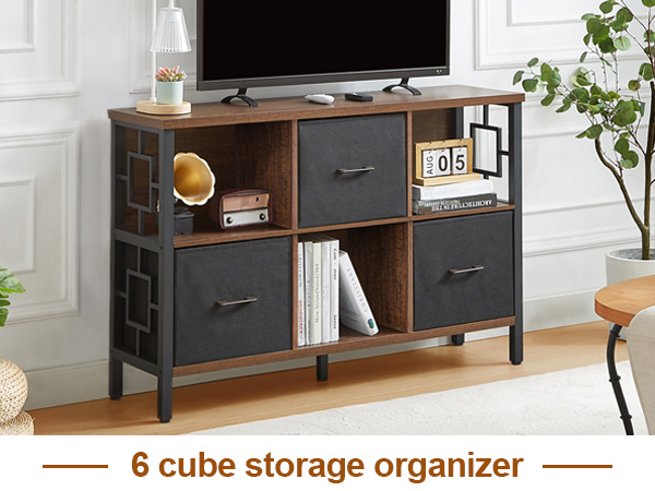 Amazon.com: HOMISSUE 6 Cube Storage Organizer Shelf, Rustic Short
