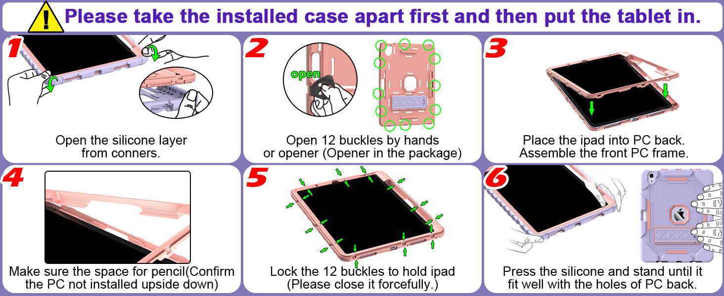 Installation instructions for ipad air 6th 5th 4th gen