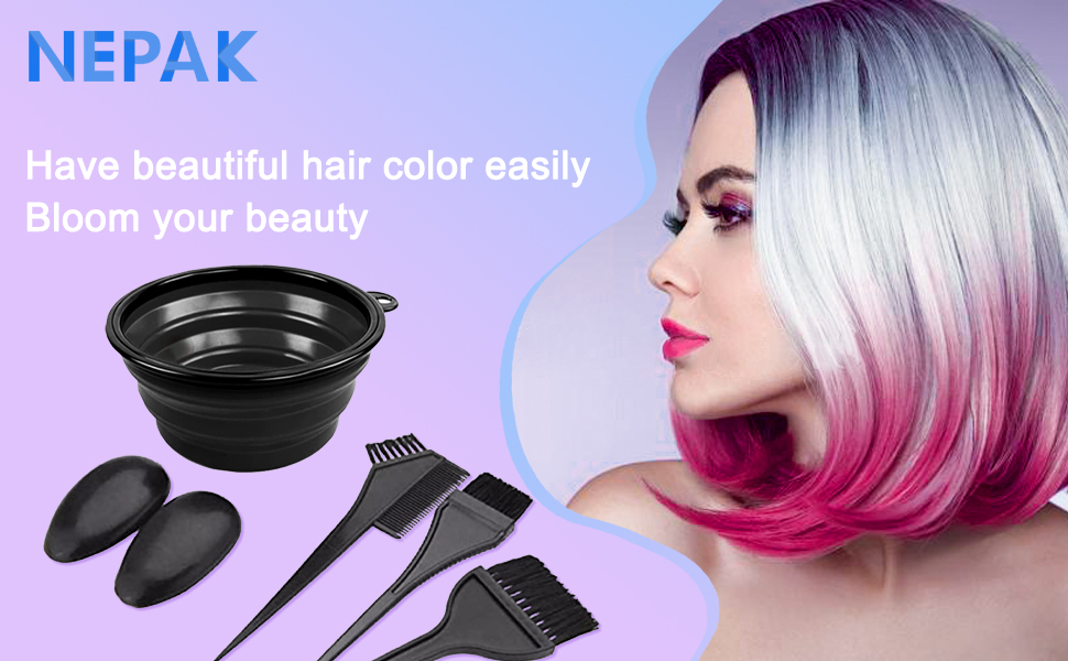 You need our Hair Dye Coloring Kit! Perfect and necessary accessories for DIY hair dye.
