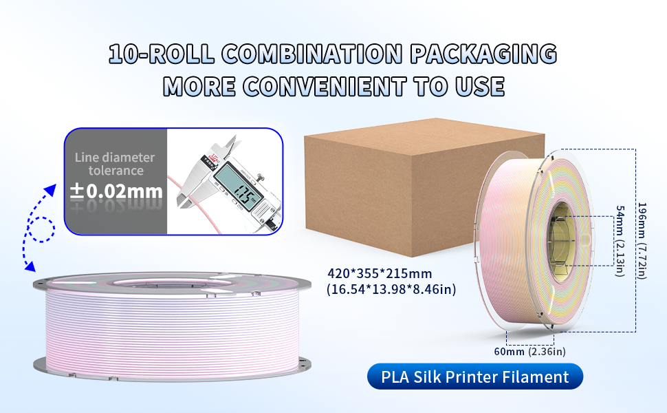 matte 3d printer filament pla 1.75mm bundle 3d printing 1.75 Rainbow pla color shift multicolor Silk