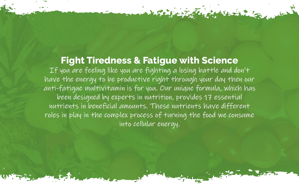 AntiFatigue Multivitamins Vitamins for Tiredness & Energy with