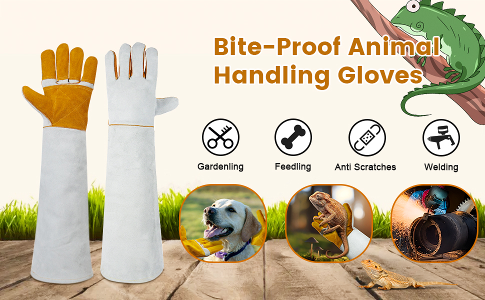 Pet Zzz 60cm/23.6 Inches AntiBite Safety Gloves, Animal Handling