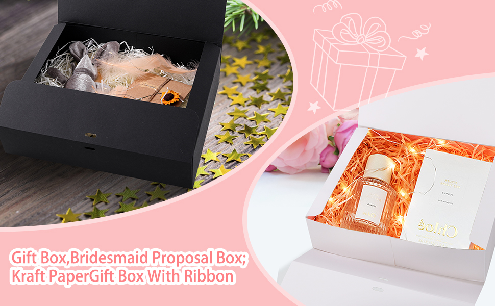 LWYMX 12 Pack White Gift Boxes with Lids, Gift Boxes with