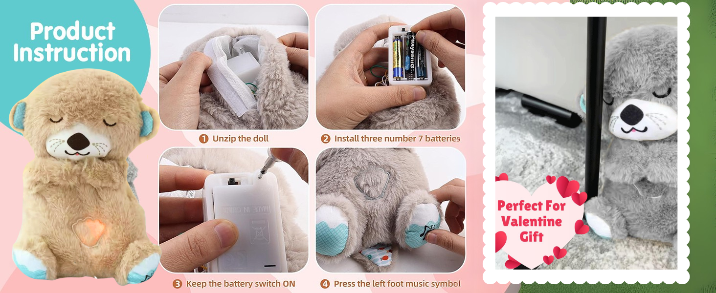 Breathing Teddy Otter Glowing Music