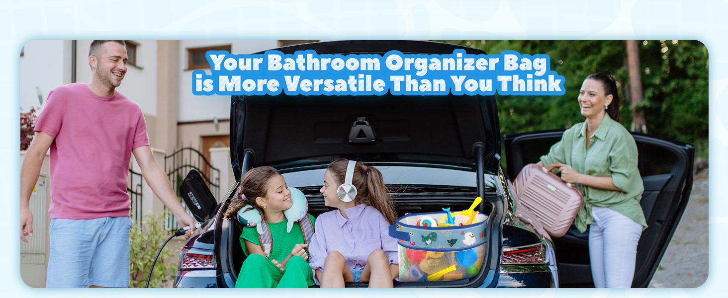 UNEEDE Dino Print Bath Toy Storage,4.15 Gallons Bathtub Toy Storage Organizer,Bath