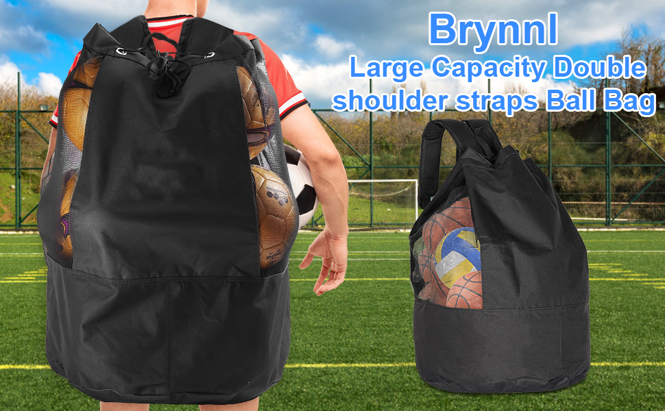 Brynnl Extra Ball Bag ,Large mesh equipment bag black
