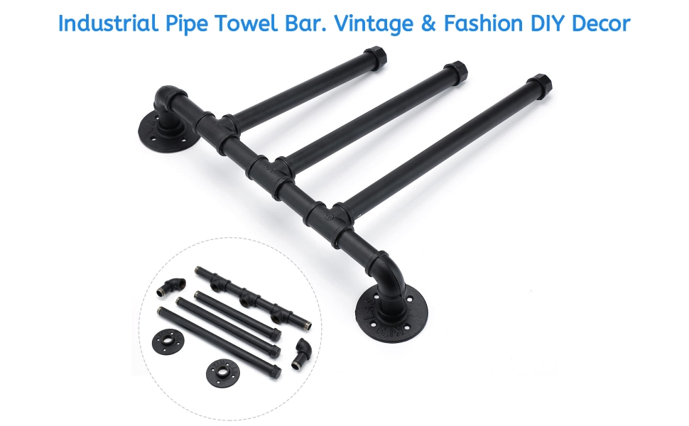 SCDGRW Industrial Style Iron Pipe Swing Out Towel Rack
