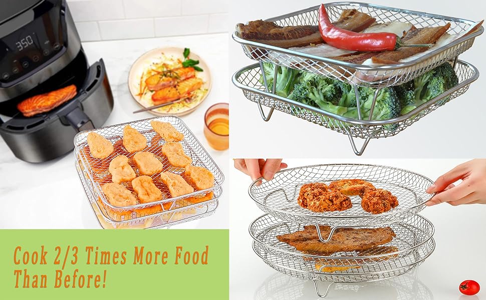 Cook more food by this air fryer rack