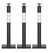 RoadHero 45 Inch Delineator Post with Rubber Base,Heavy Duty Black Traffic Delineator Posts Cones...