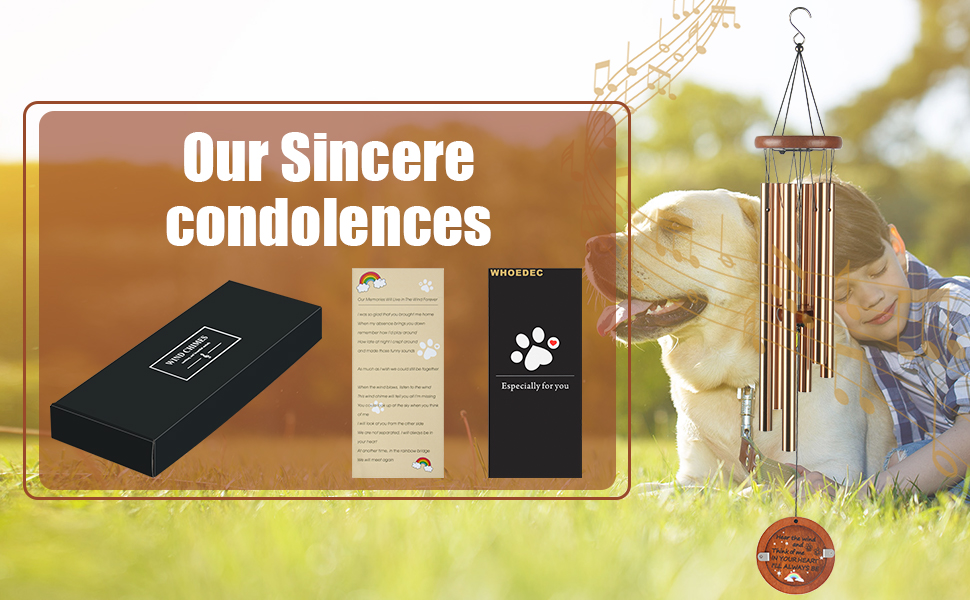 Dog Memorial Wind Chime Loss of Dogs Sympathy Gift, Pet