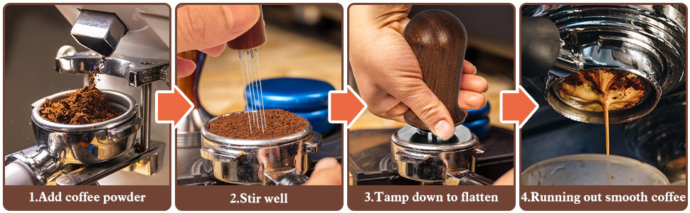 With this tamper, coffee gets consistent distribution and pressure, is espresso best accessory. 
