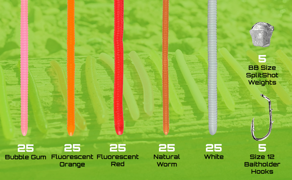 Tackle HD Pro Striker Trout Worm 135Piece Soft Plastic