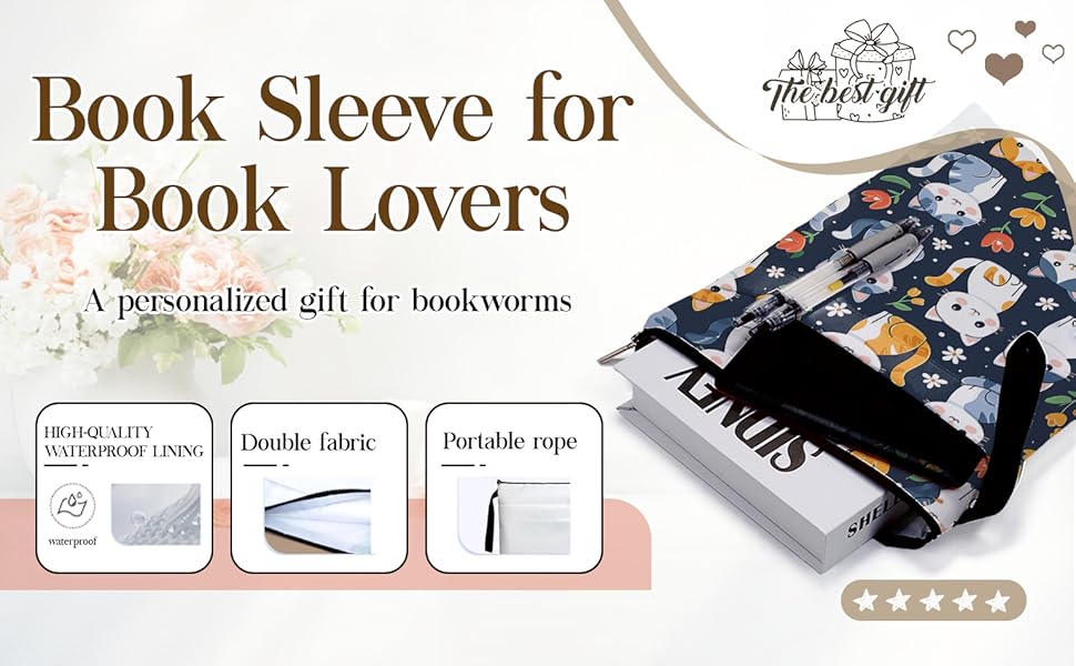 Book Sleeve for Book Lovers,Large capacity Book Sleeve