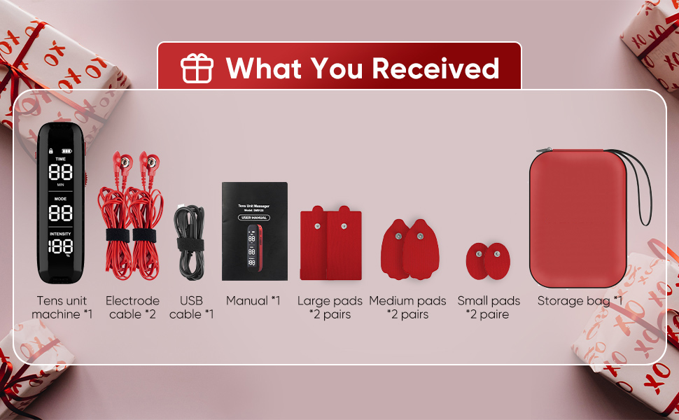 TENS Unit Muscle Stimulator for Pain Relief, Portable and Rechargeable, 6 Modes Electronic Pulse