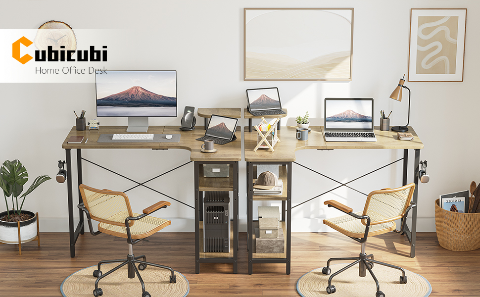 CubiCubi l字デスク pcデスク 幅110cm 収納 CubiCubi l字デスク パソコンデスク 机pcデスク 幅110cm