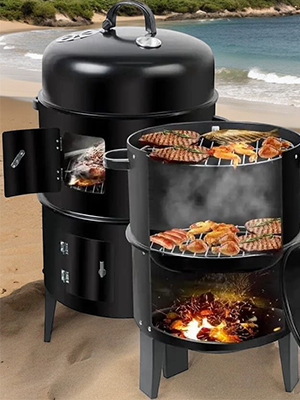 High-Quality BBQ Smoker with Adjustable Temperature Control and Large Cooking Space