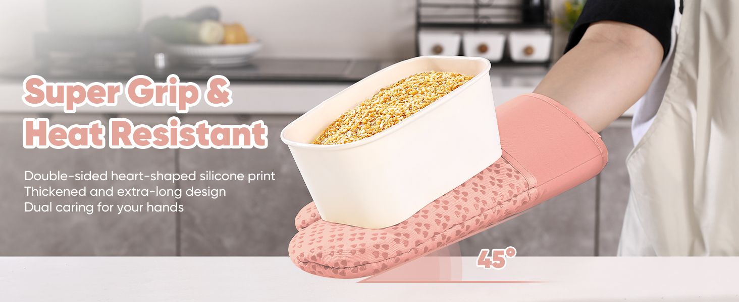 Oven Mitts and Pot Holders 4 Sets, Heat Resistant 500