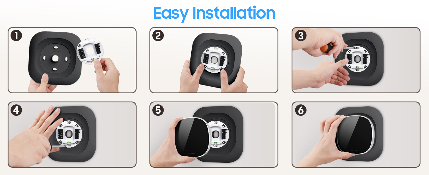 Wall Plate 2025 ecobee Smart Thermostat Essential Practical Trim Plate Bracket Cover Mount Holder