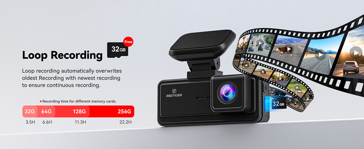 REDTIGER F8 4K Dash Cam Front, 5G WiFi App Control, Touch Screen Car