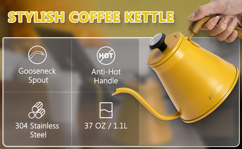 harriet Gooseneck Kettle, 37oz Pour Over Kettle Stove Top