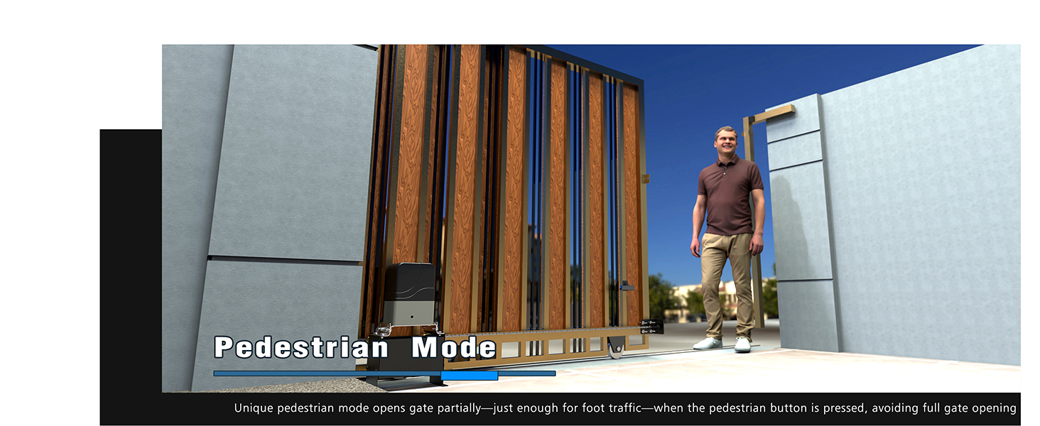 pedestrian mode safety for MJ-400 slide gate opener