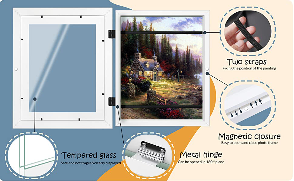 Kids Art Frame, A4 Kids Artwork Picture Frames Front Opening Holds