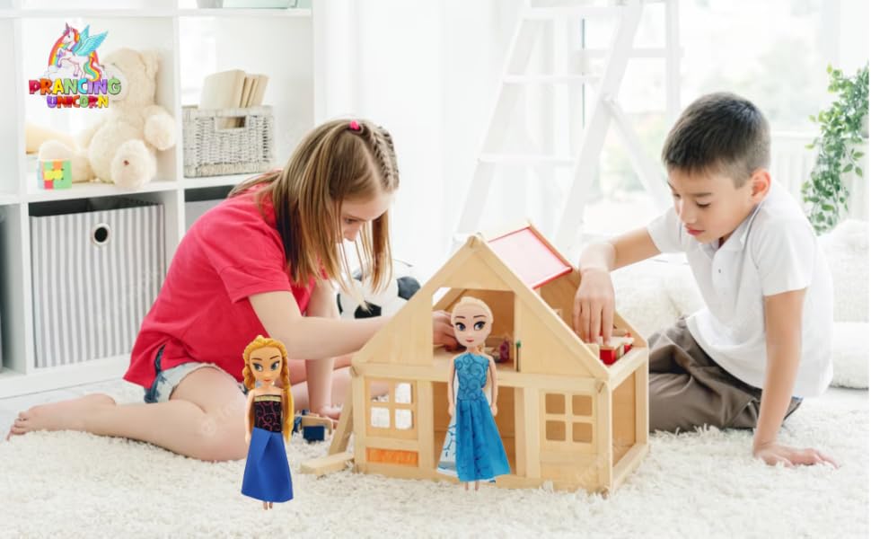 Fashion Beauty Fancy Long Braided Hair Doll Set for Girls Kids Dream House Movable Joints