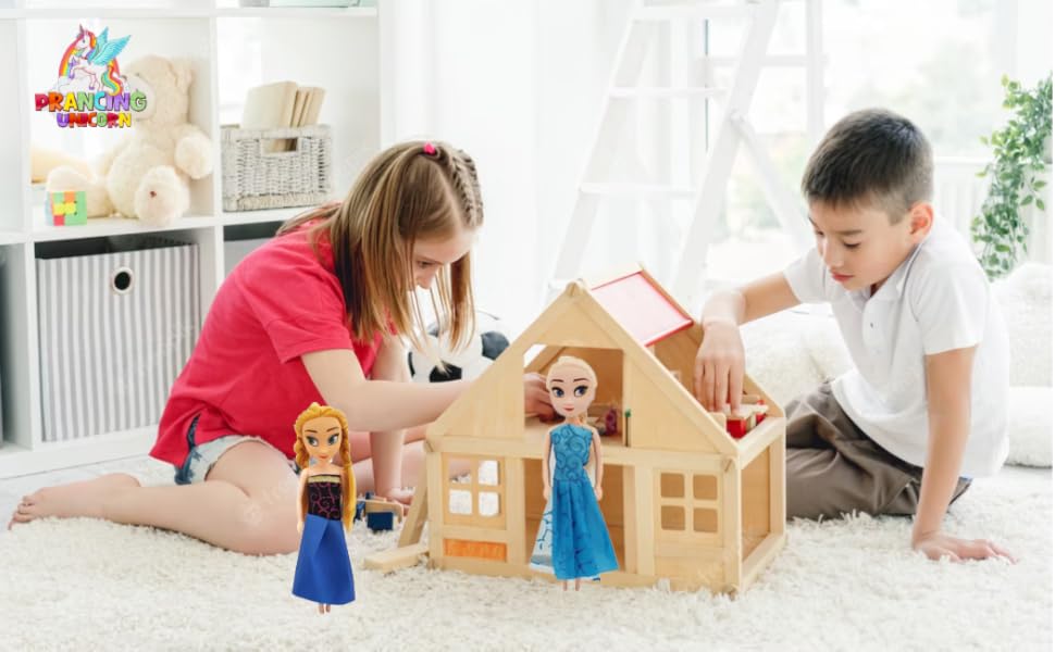 Fashion Beauty Fancy Long Braided Hair Doll Set for Girls Kids Dream House Movable Joints