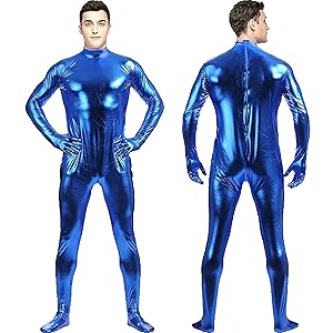 Amazon.com: Aniler Unisex Shiny Metallic Unitard Zentai